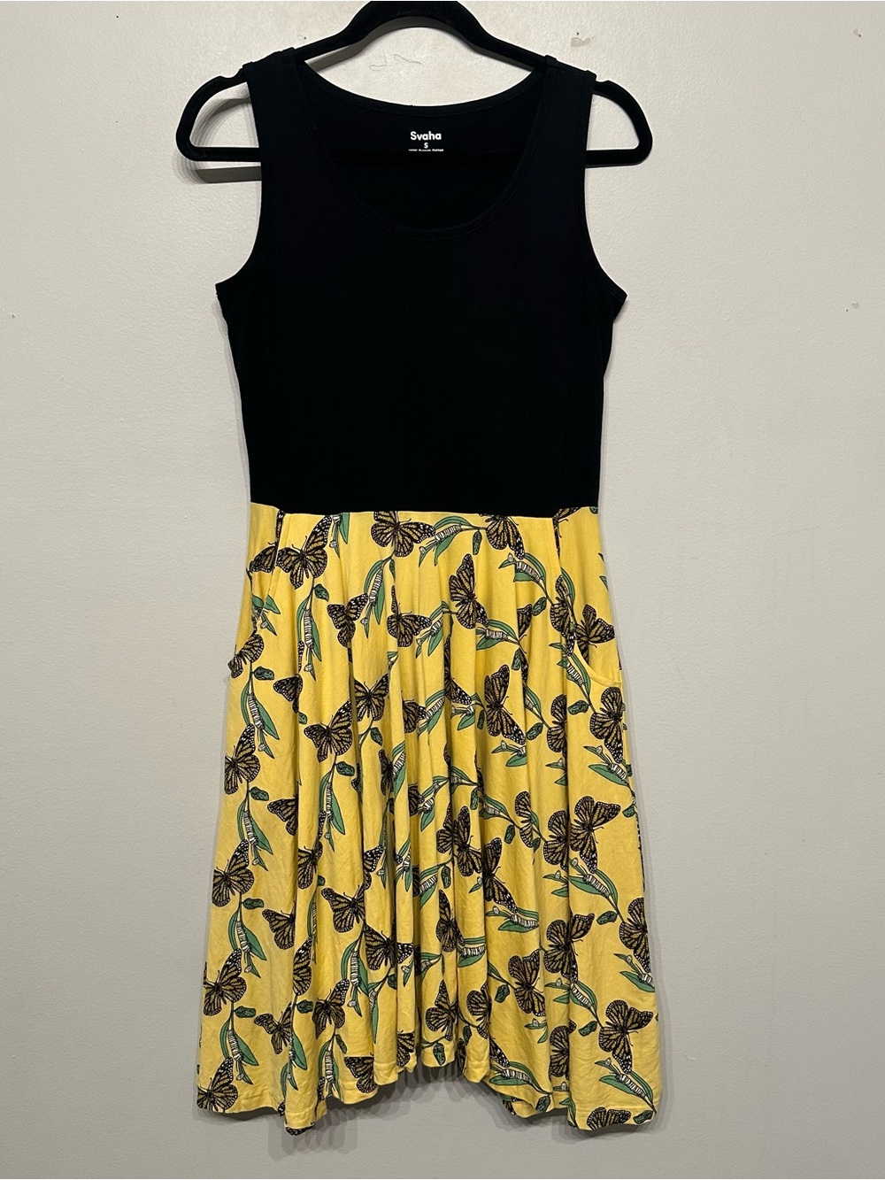 Svaha Organic Cotton Butterfly Caterpillar Sleeveless Dress Small
